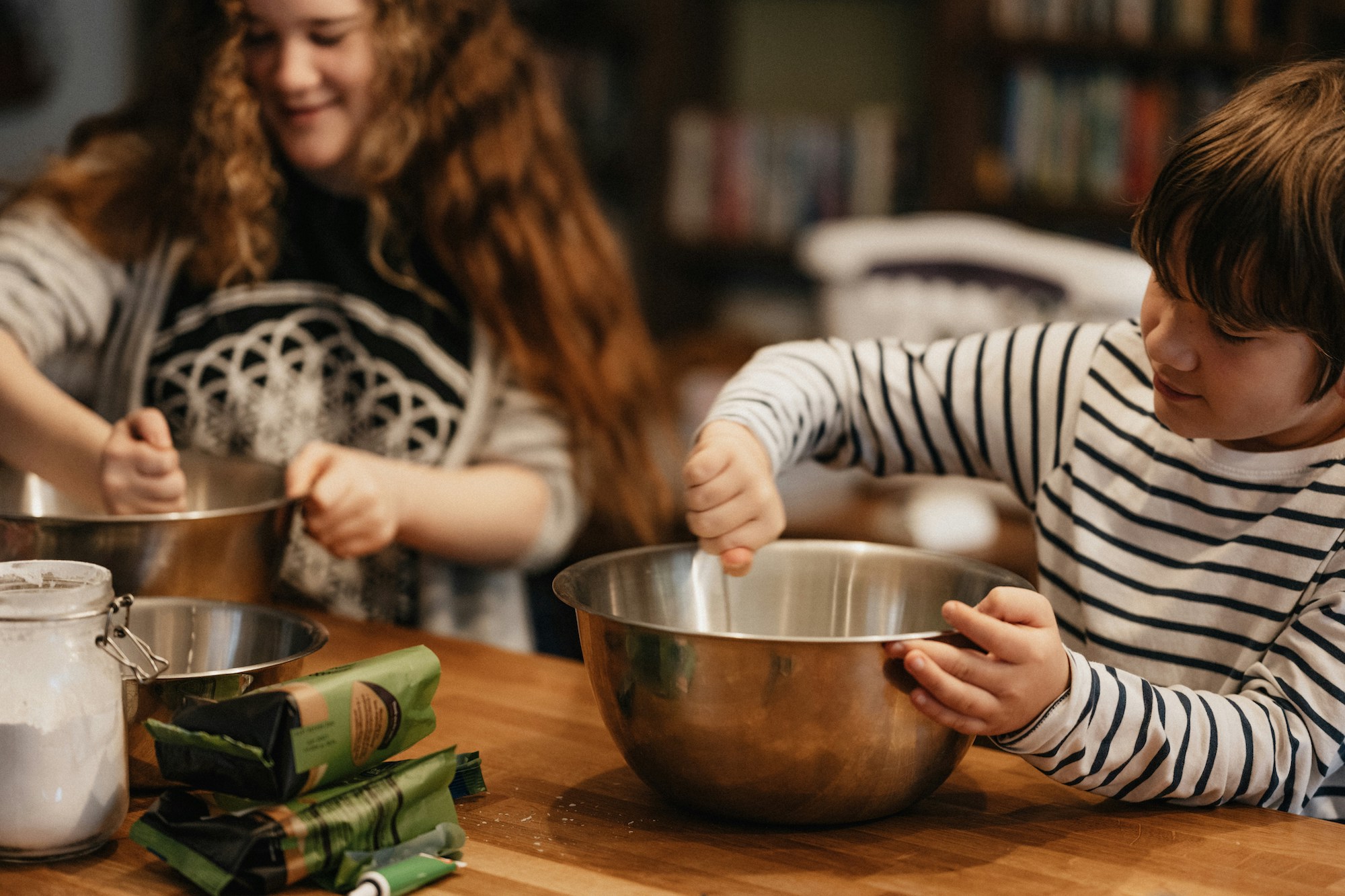 Children cooking class party.